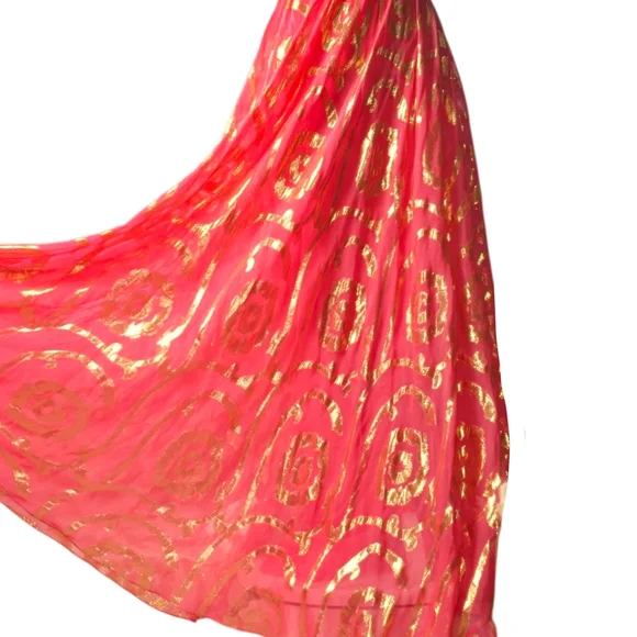 Aiden Mattox Silk Organza Crossback Halter Maxi Dress Gown size 10 - Picture 12 of 15